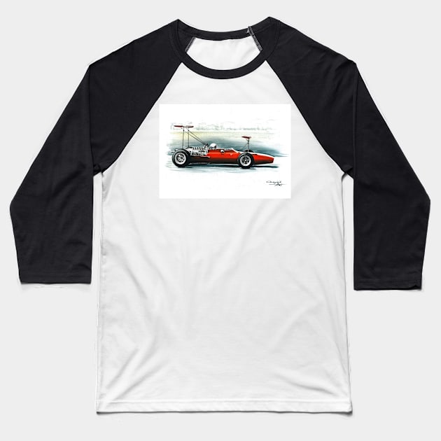 1969  312 F1. Test car, Modena Baseball T-Shirt by oleynik